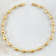 Rustic Cylinder Bracelet 2.55gr / 7.5in / 18K Gold