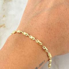 Rustic Cylinder Bracelet 2.55gr / 7.5in / 18K Gold
