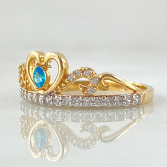 Crown Heart Ring Oleated 2.55gr / Size 6 3/4 / Two-tone Yellow White 18K Gold