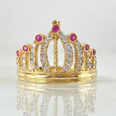 Thick Crown Ring 3.65gr / Size 7 1/2 / 18K Yellow Gold