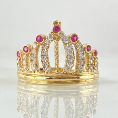 Thick Crown Ring 3.65gr / Size 7 1/2 / 18K Yellow Gold