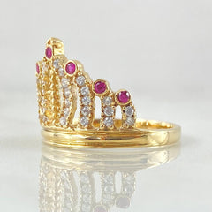 Thick Crown Ring 3.65gr / Size 7 1/2 / 18K Yellow Gold