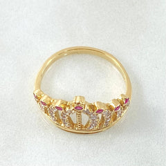 Thick Crown Ring 3.65gr / Size 7 1/2 / 18K Yellow Gold