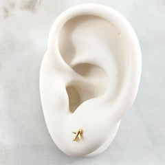 Stud Earrings Airplane 0.6gr / 18K Yellow Gold