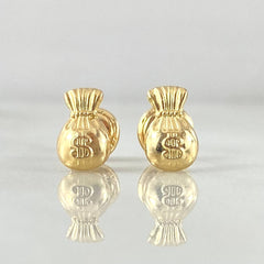 Stud Earrings Money Bag 0.65gr / 18K Yellow Gold
