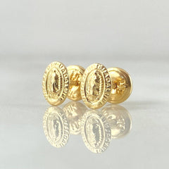 Stud Earrings Virgin Guadalupe 0.6gr / 18K Yellow Gold