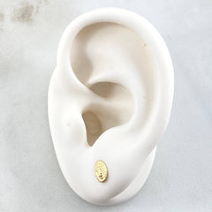 Stud Earrings Virgin Guadalupe 0.6gr / 18K Yellow Gold