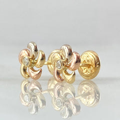 Stud Earrings Helix Flower 0.7gr / Three 18K Golds