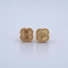 Clover Stud Earrings Center 1.8gr / 18K Yellow Gold Nac.Esp.