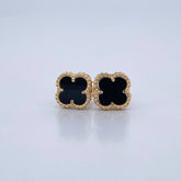 Stud Earrings Clover 2.55gr / 18K Yellow Gold Nac.Esp.