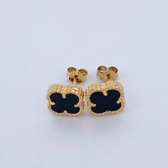 Stud Earrings Clover 2.55gr / 18K Yellow Gold Nac.Esp.