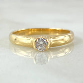 Thick Smooth Solitaire Ring 2.3gr / Size 6 3/4 / 18K Yellow Gold *