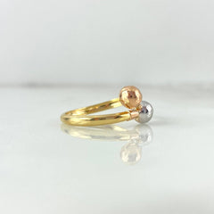 Crown Heart Ring Oleated 2.55gr / Size 6 3/4 / Two-tone Yellow White 18K Gold