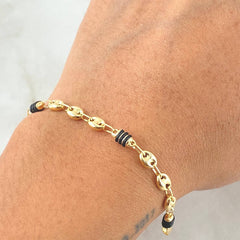 Rustic Bracelet GC 3X1 3.45gr / 8.1in / 18K Gold