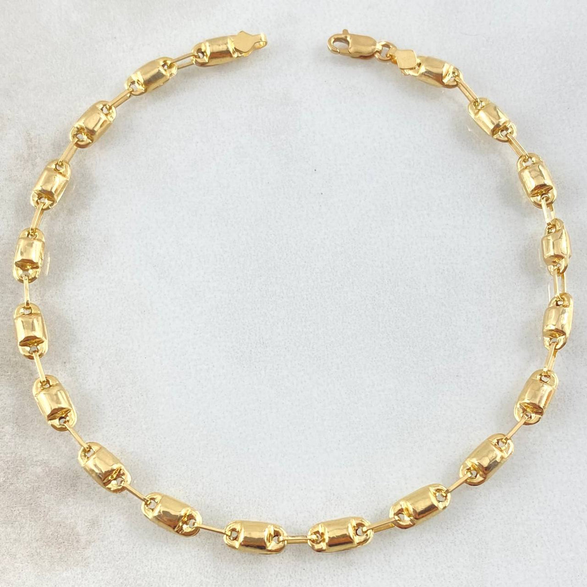 Rustic Cylinder Bracelet 2.55gr / 7.5in / 18K Gold