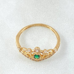 Heart Crown Ring 1.6gr / Size 5 1/2 / 18K Gold