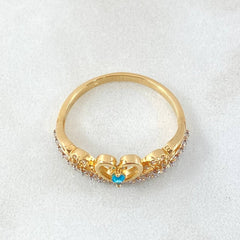 Crown Heart Ring Oleated 2.55gr / Size 6 3/4 / Two-tone Yellow White 18K Gold