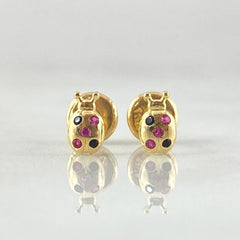 Ladybug Stud Earrings 0.65gr / 18K Yellow Gold