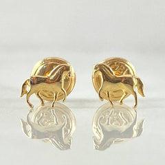 Stud Earrings Horse 0.55gr / 18K Yellow Gold