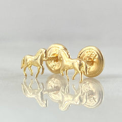 Stud Earrings Horse 0.55gr / 18K Yellow Gold