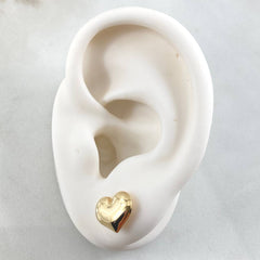 Stud Earrings Heart 0.9gr / 18K Yellow Gold