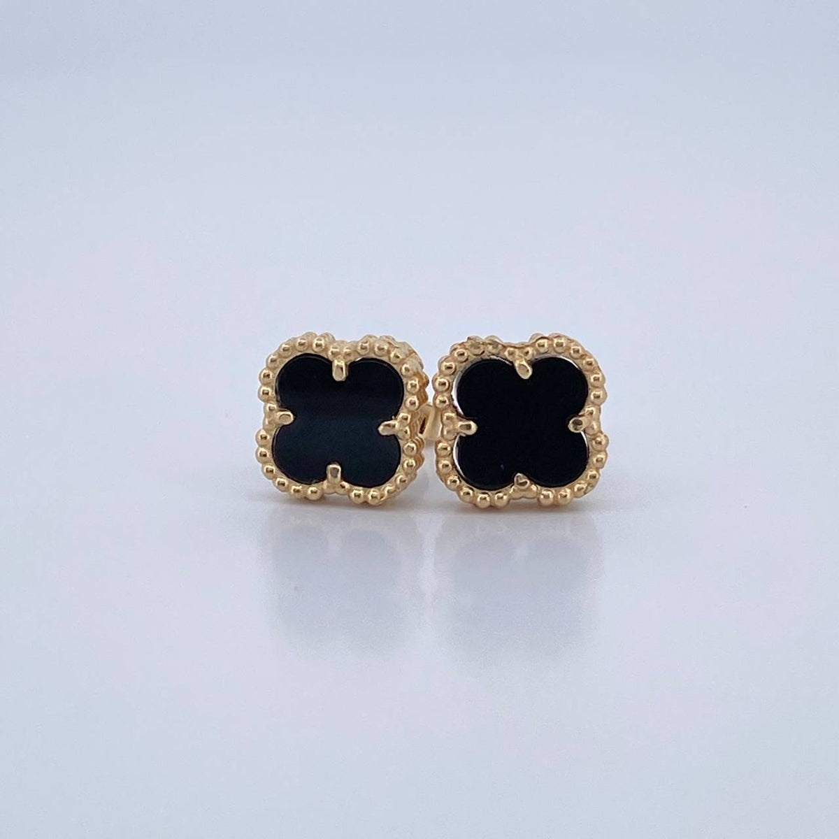 Stud Earrings Clover 2.55gr / 18K Yellow Gold Nac.Esp.