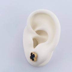 Stud Earrings Clover 2.55gr / 18K Yellow Gold Nac.Esp.