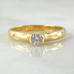 Thick Smooth Solitaire Ring 2.3gr / Size 6 3/4 / 18K Yellow Gold *