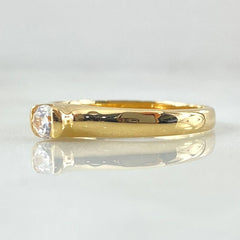 Thick Smooth Solitaire Ring 2.3gr / Size 6 3/4 / 18K Yellow Gold *