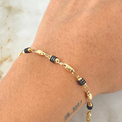 Rustic Cylinder Bracelet 3.15gr / 7.9in / 18K Yellow Gold Nac.Esp.